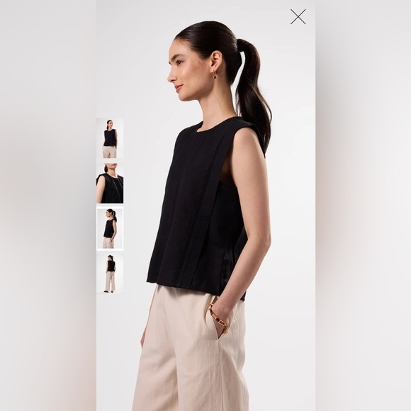 Amour Vert Black Detailed Tank Top, Medium, NWT - Picture 3 of 10